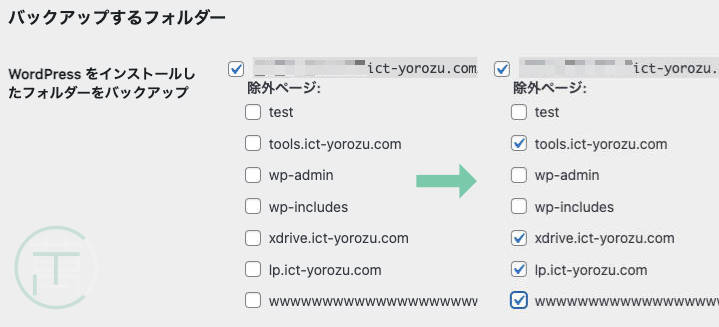 BackWPup バックアップするフォルダー